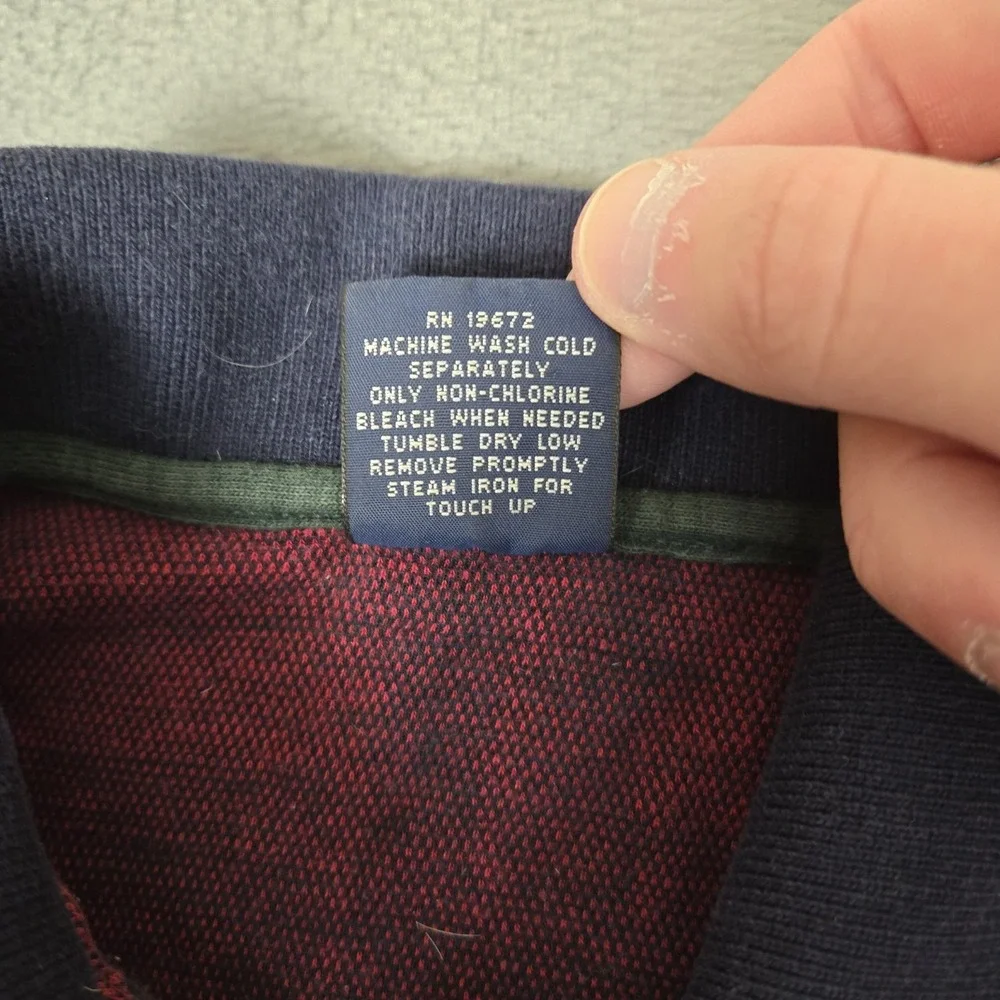 Vintage Polo Ralph Lauren Polo Shirt Mens  Large Red Plaid Long Sleeve 90s